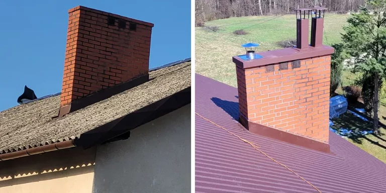 Malowanie dachu przed i po